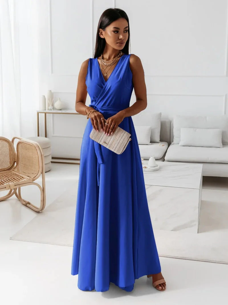 Anya Robe Longue Femme – Élégante Robe Portefeuille avec Coupe Flatteuse & Confort Respirant - Image 5