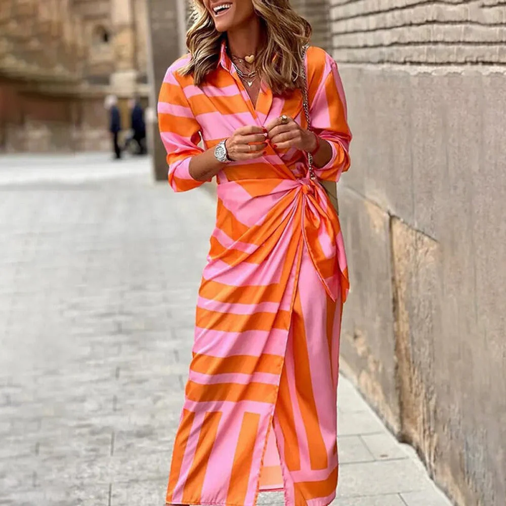 Jasmin Robe Femme – Robe Élégante avec Imprimé Symétrique & Coupe Confortable pour Toutes les Saisons - Image 2