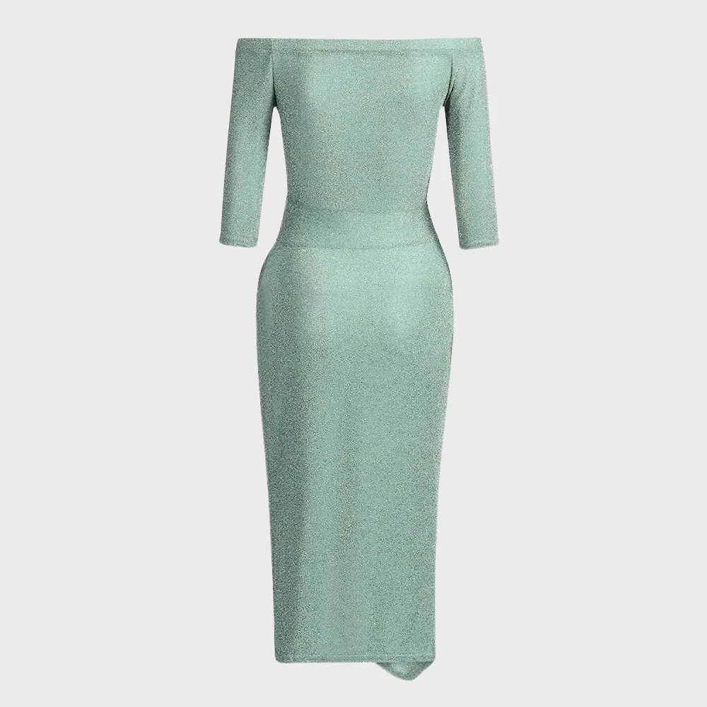 Robe Pailletée Vilja pour Femme – Robe Longue à Manches Courtes avec Détails Brillants pour Occasions Festives - Image 7