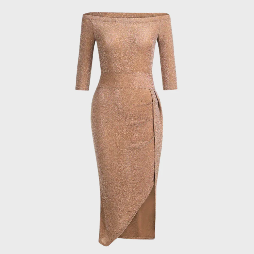 Robe Pailletée Vilja pour Femme – Robe Longue à Manches Courtes avec Détails Brillants pour Occasions Festives - Image 8