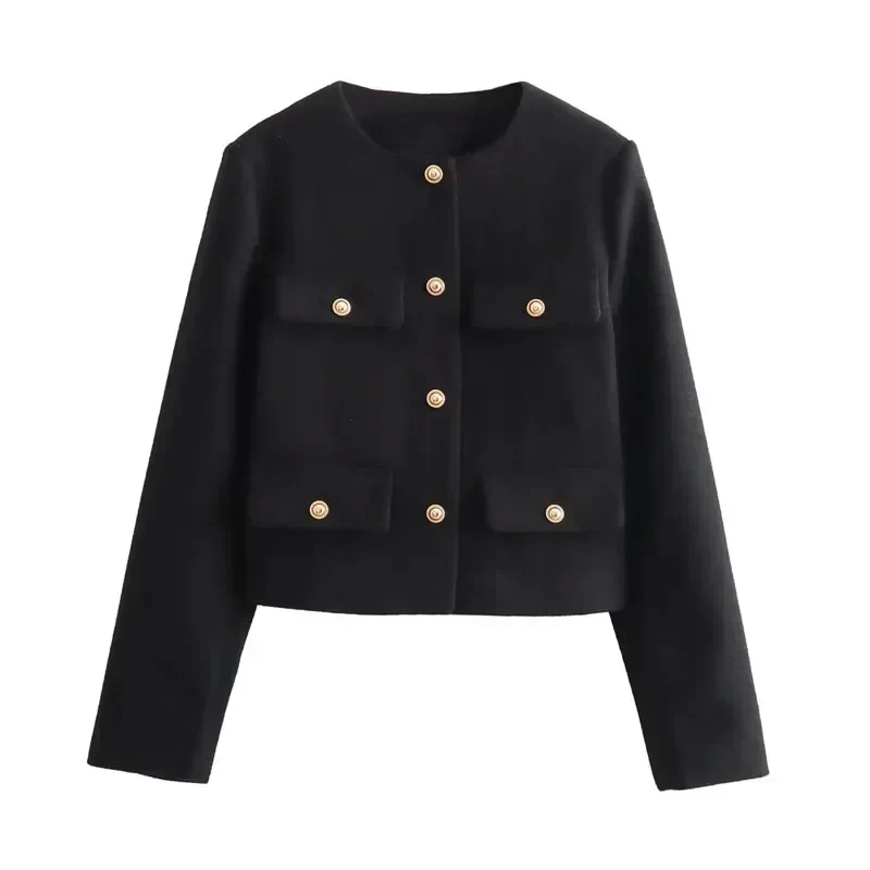 Sara Veste de Luxe Femme – Veste Cintrée avec Boutons Dorés et Silhouette Élégante - Image 3