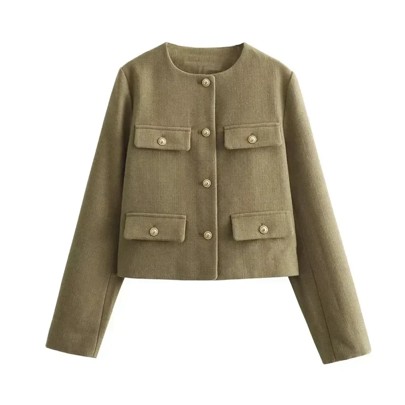 Sara Veste de Luxe Femme – Veste Cintrée avec Boutons Dorés et Silhouette Élégante - Image 4