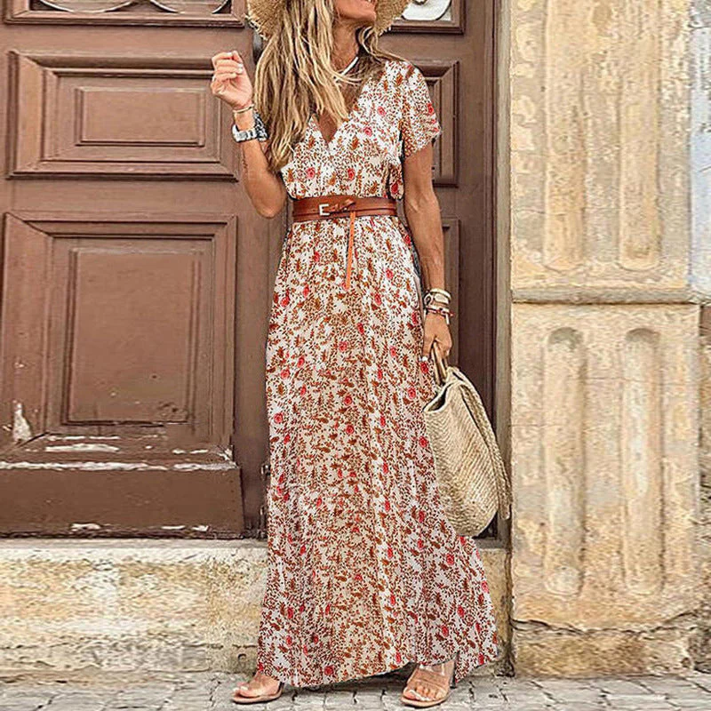Susan Robe Fleurie Femme – Élégante Robe à Col en V en Polyester avec Coupe Confortable et Style Chic - Image 15