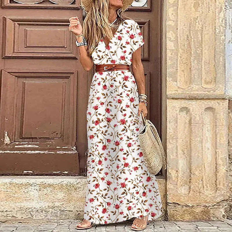 Susan Robe Fleurie Femme – Élégante Robe à Col en V en Polyester avec Coupe Confortable et Style Chic - Image 17
